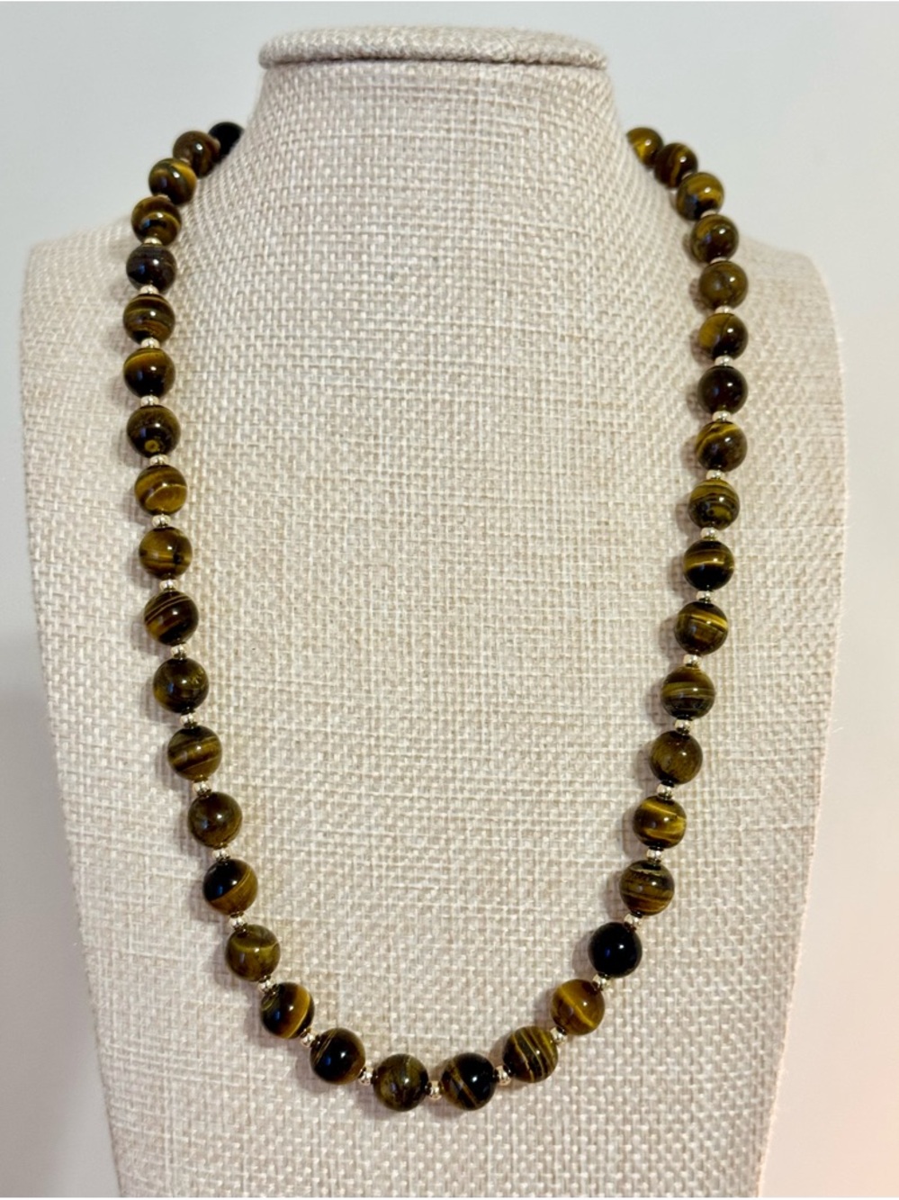Tiger's Eye and Gold Filled Beaded Necklace